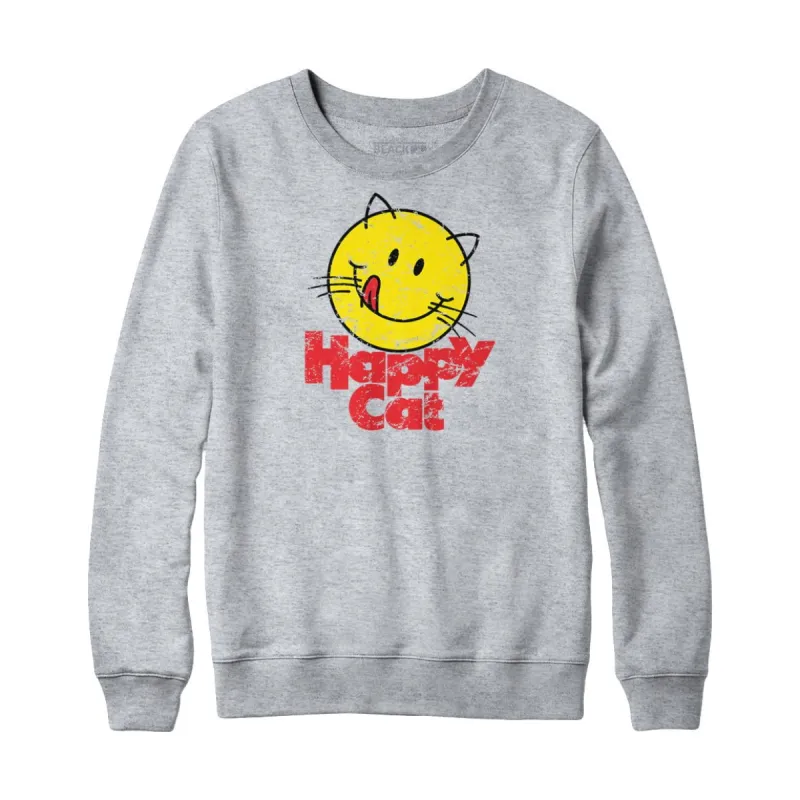 Happy Cat Sweatshirt and Hoodie sold by Black Maple Trading