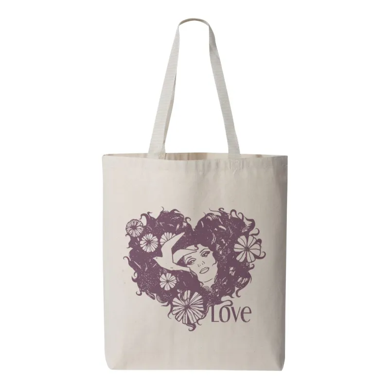 Love Hippie Hair Tote Bag sold by Black Maple Trading