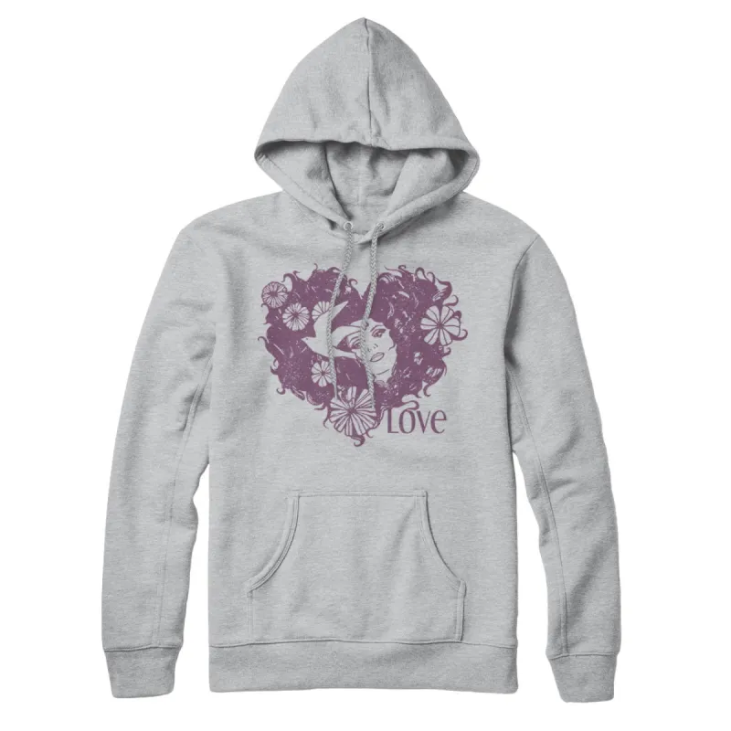 Love Hippie Hair Sweatshirt and Hoodie sold by Black Maple Trading