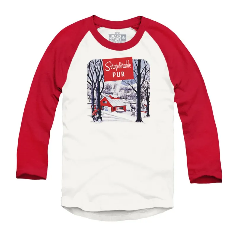 Sirop D'erable Pur Raglan Baseball Shirt sold by Black Maple Trading