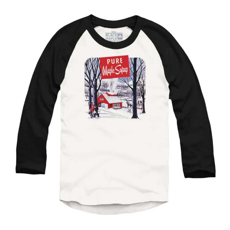 Pure Maple Syrup Raglan Baseball Shirt sold by Black Maple Trading