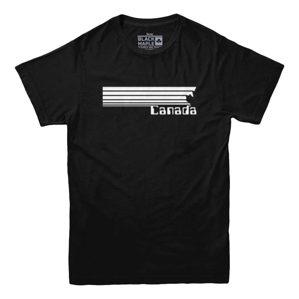Canada 80s Retro Stripe T-shirt sold by Black Maple Trading product image thumbnail 4
