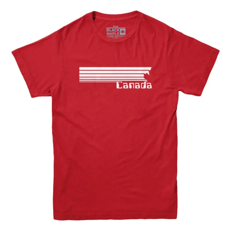 Canada 80s Retro Stripe T-shirt sold by Black Maple Trading