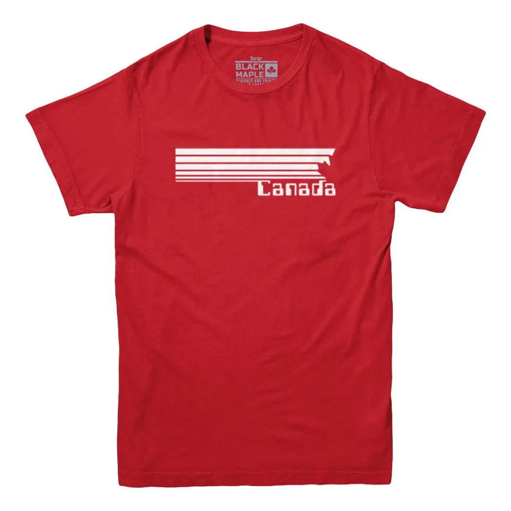 Canada 80s Retro Stripe T-shirt sold by Black Maple Trading