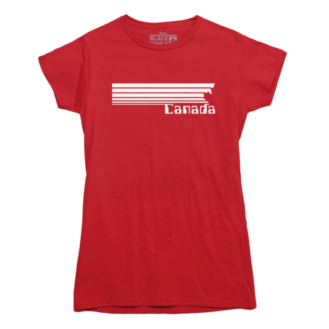 Canada 80s Retro Stripe T-shirt sold by Black Maple Trading product image thumbnail 2