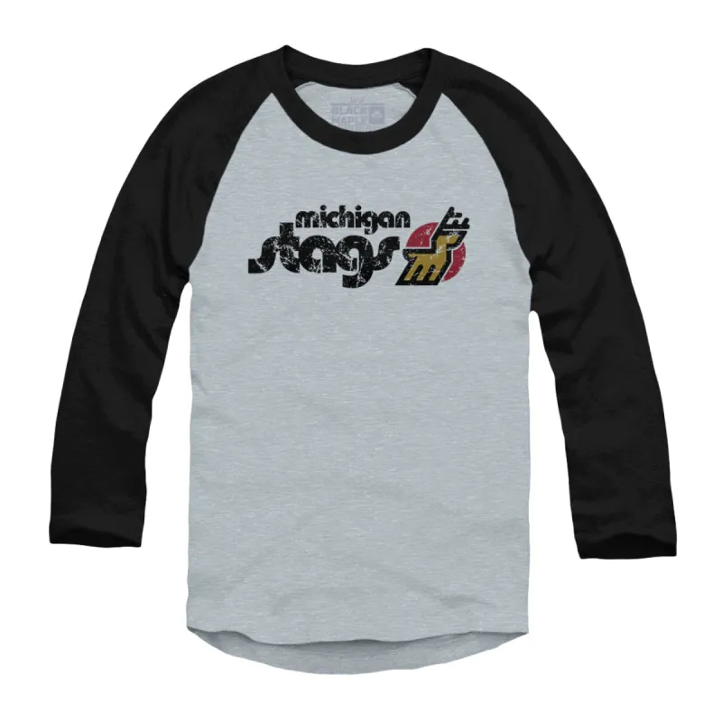 Michigan Stags Raglan sold by Black Maple Trading