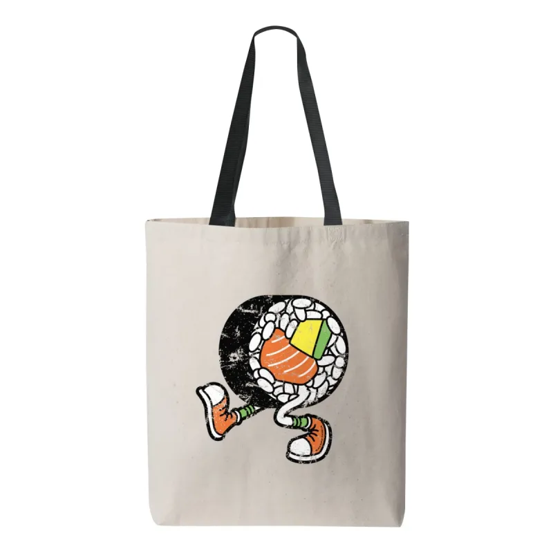 The Best Sushi Roll Tote Bag Natural with Black sold by Black Maple Trading