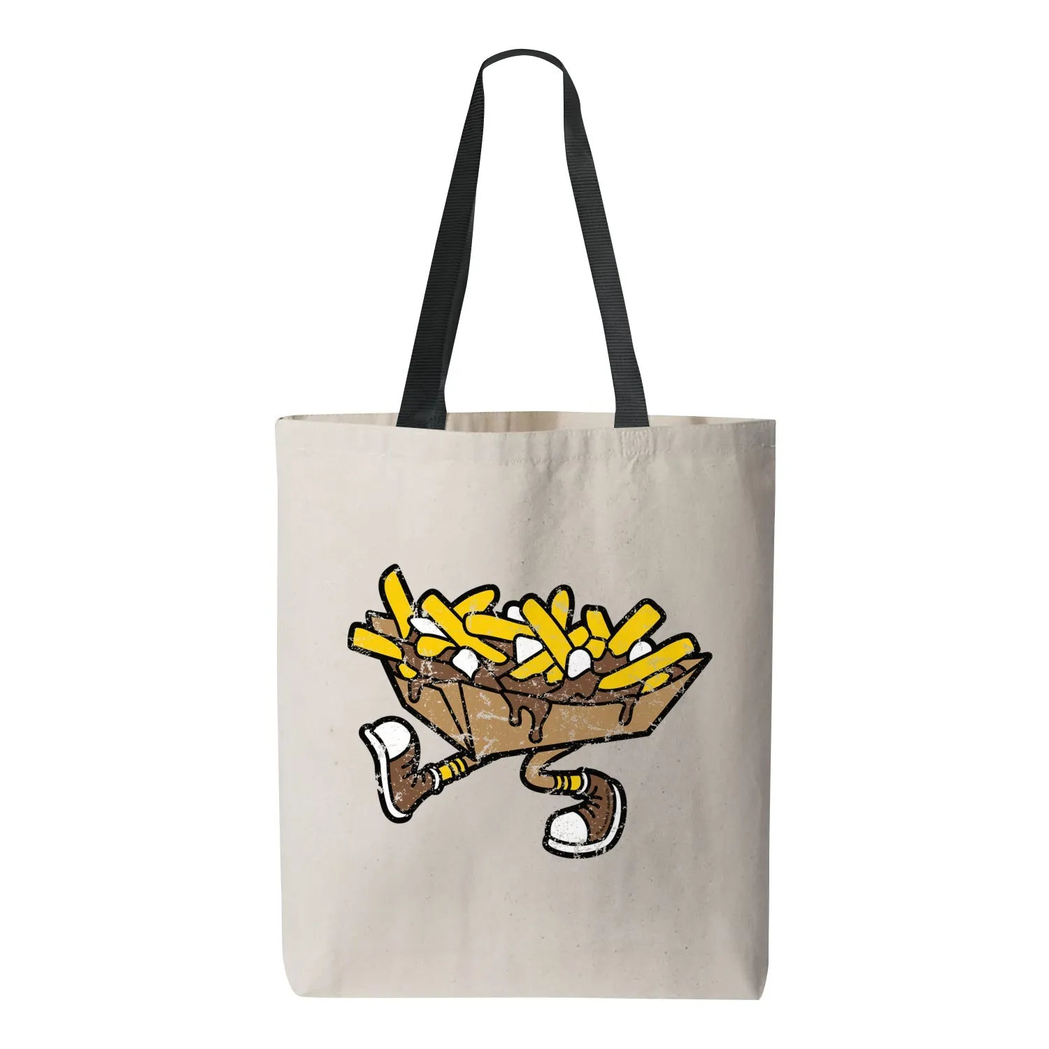 The Best Poutine Canvas Tote Bag Natural with Black sold by Black Maple Trading