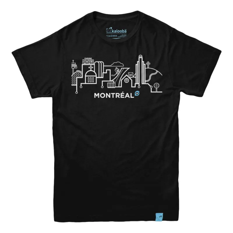Kalooba Montreal Skyline T-shirt sold by Black Maple Trading