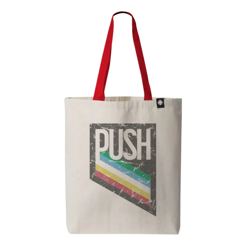 PUSH Disability Pride Design Canvas Tote Bag sold by Black Maple Trading