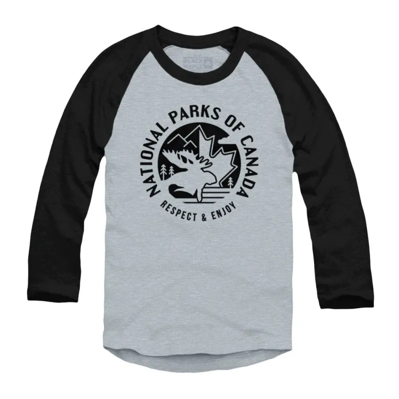 National Parks of Canada Raglan Baseball Shirt sold by Black Maple Trading