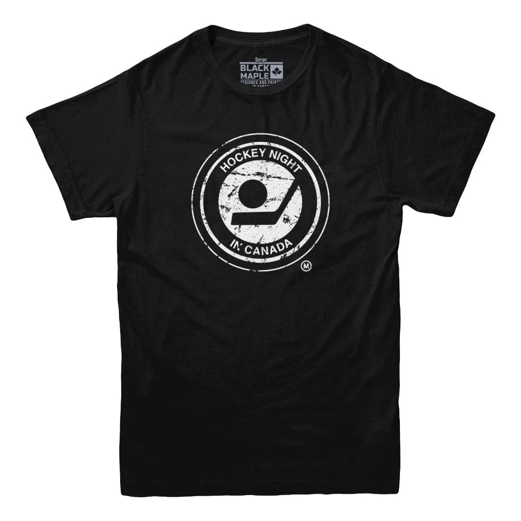 Retro Hockey Night In Canada Distressed Logo T-shirt sold by Black Maple Trading product image thumbnail 4