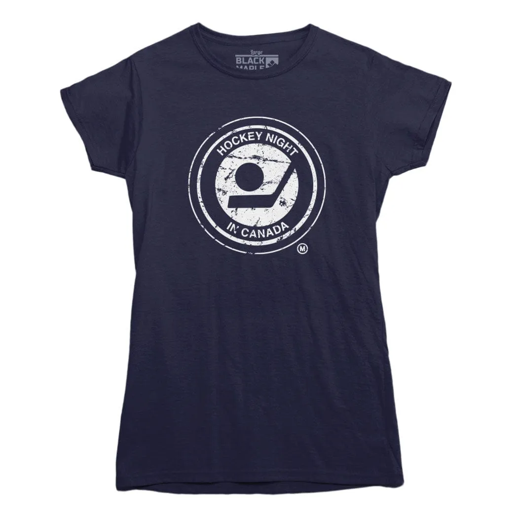Retro Hockey Night In Canada Distressed Logo T-shirt sold by Black Maple Trading product image thumbnail 2