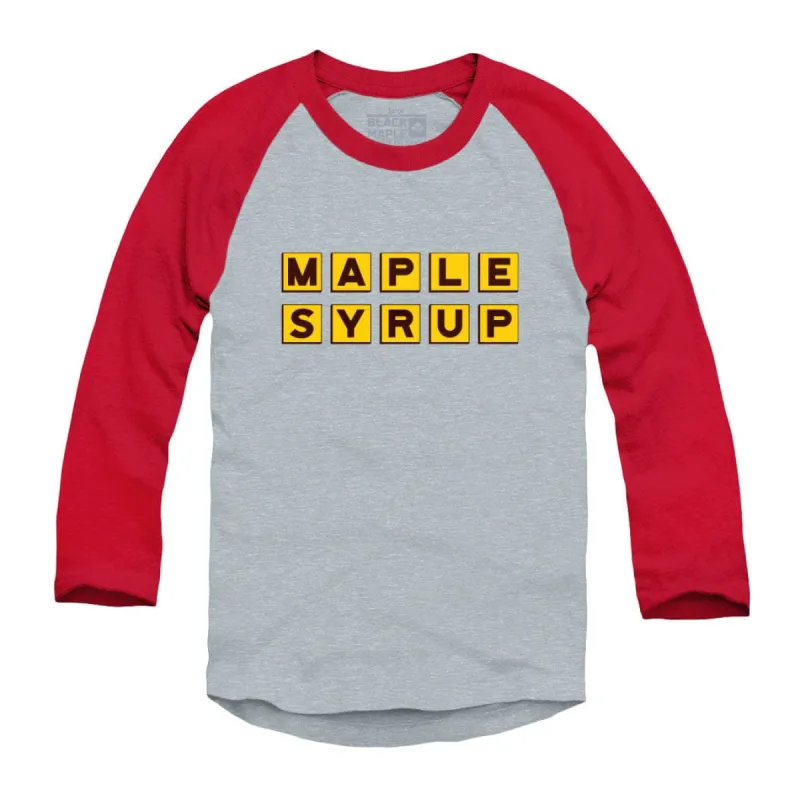Maple Syrup Diner Logo Raglan Baseball Shirt sold by Black Maple Trading