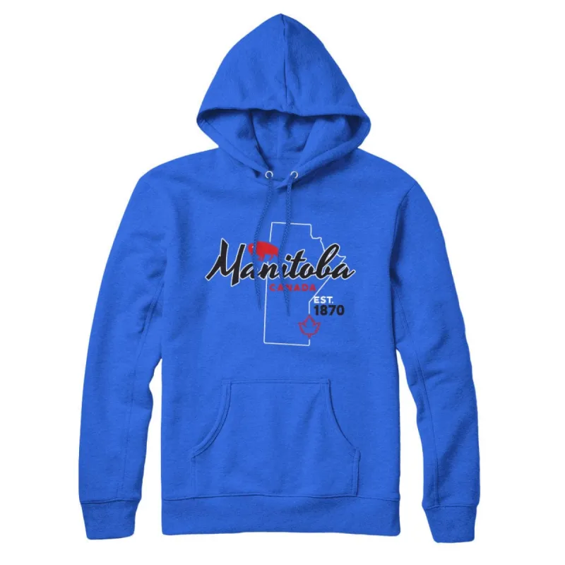 Manitoba Est 1870 Map Sweatshirt and Hoodie sold by Black Maple Trading