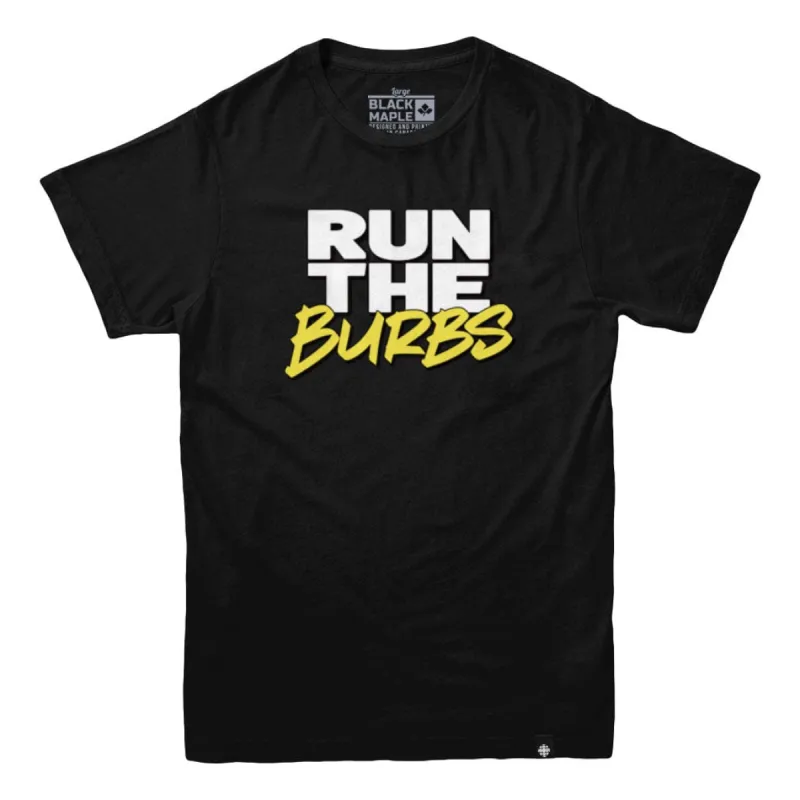 Run the Burbs Logo T-shirt sold by Black Maple Trading
