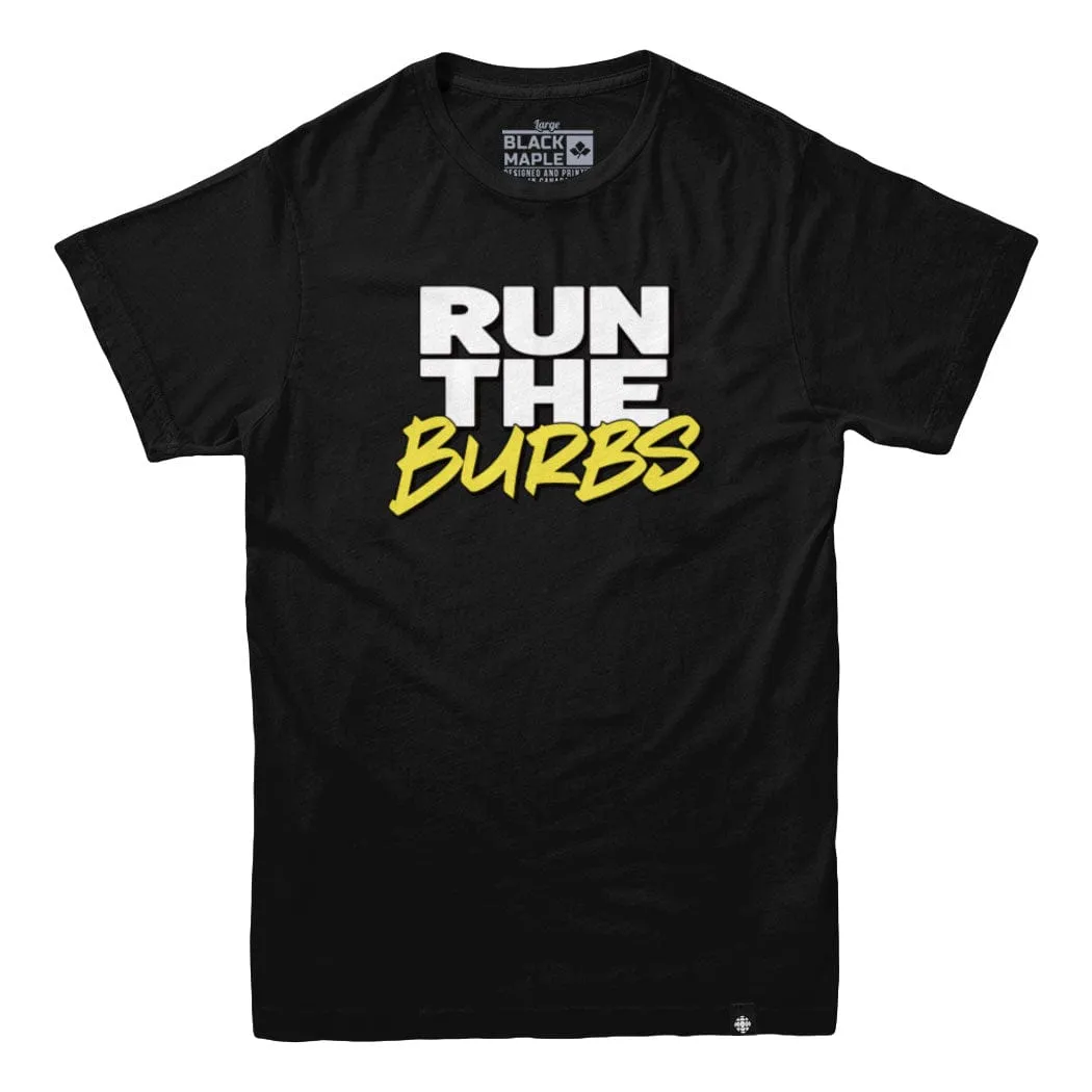 Run the Burbs Logo T-shirt sold by Black Maple Trading