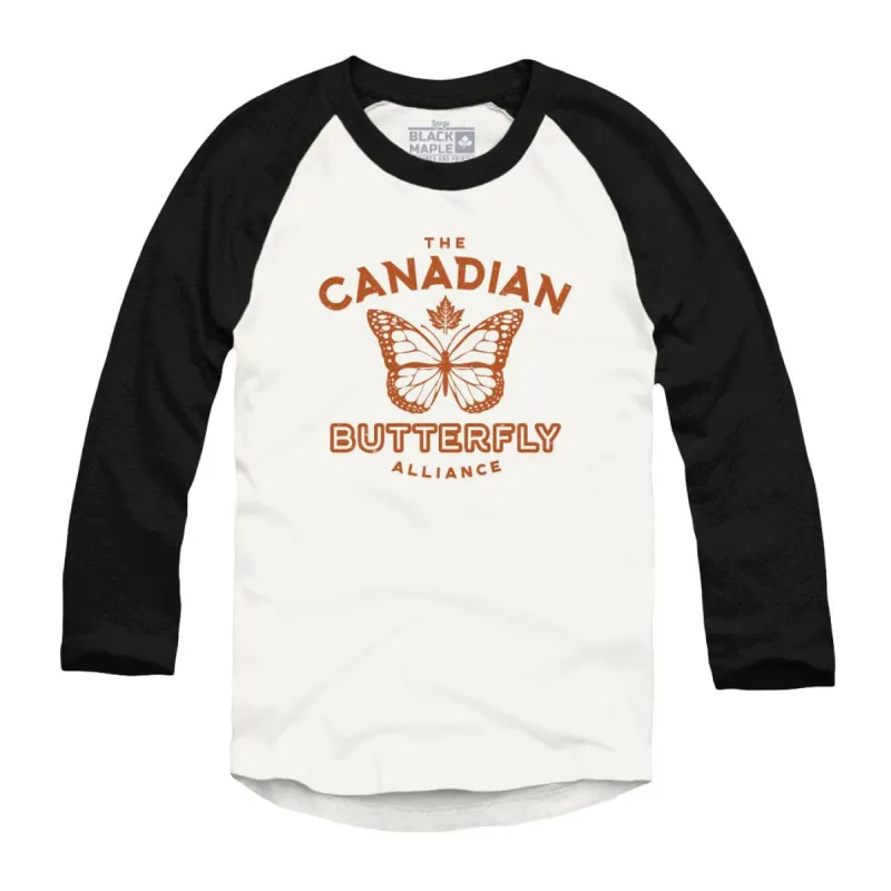 Canadian Butterfly Alliance Raglan Baseball Shirt sold by Black Maple Trading