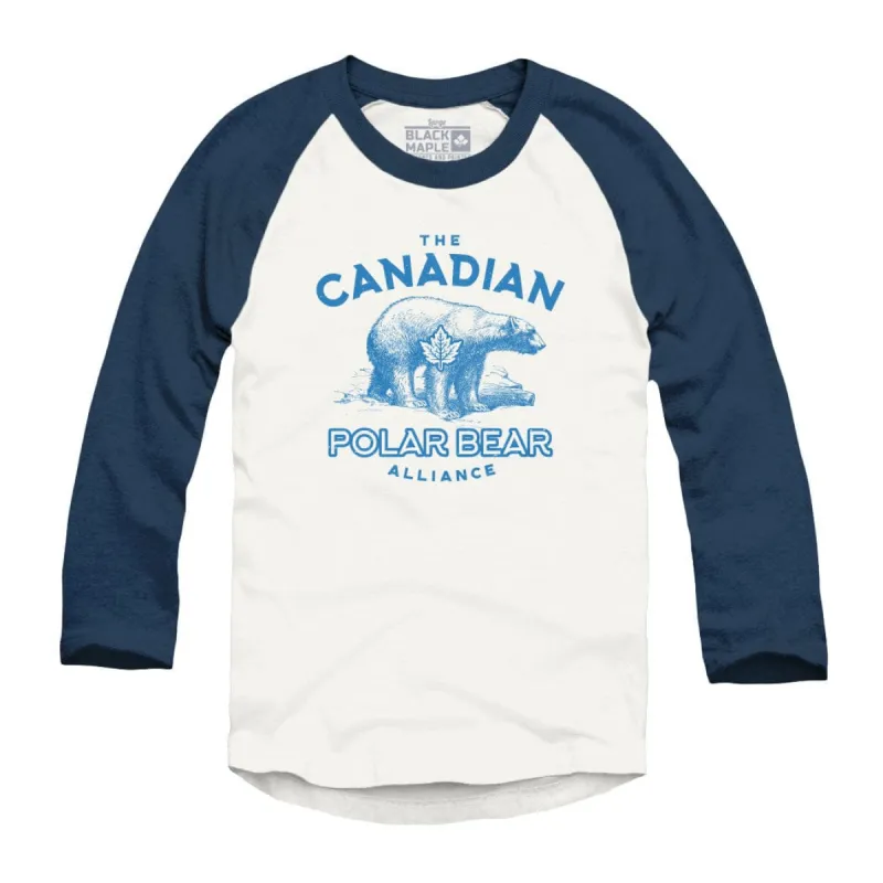 Canadian Polar Bear Alliance Raglan Baseball Shirt sold by Black Maple Trading