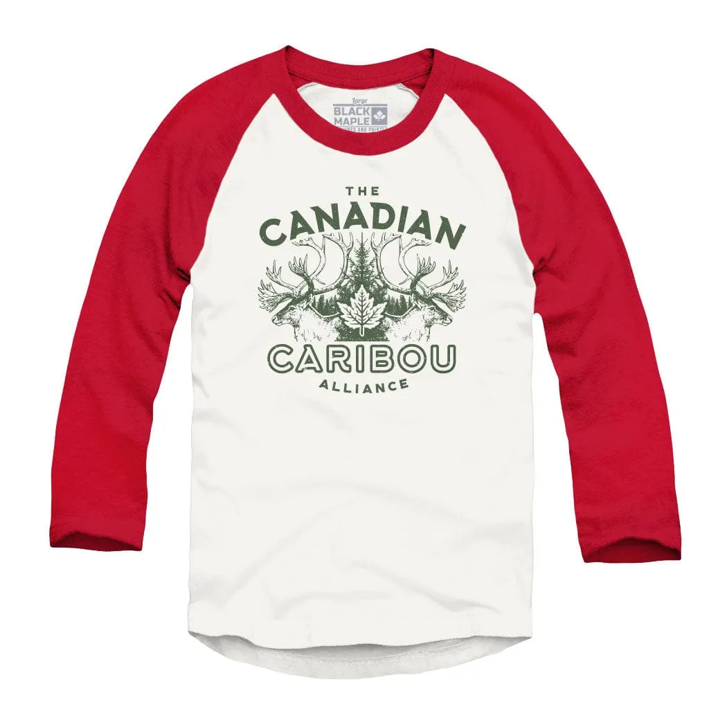 Canadian Caribou Alliance Raglan Baseball Shirt sold by Black Maple Trading