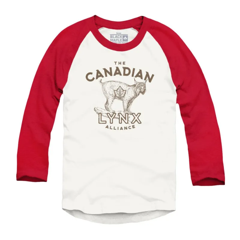 Canadian Lynx Alliance Raglan Baseball Shirt sold by Black Maple Trading