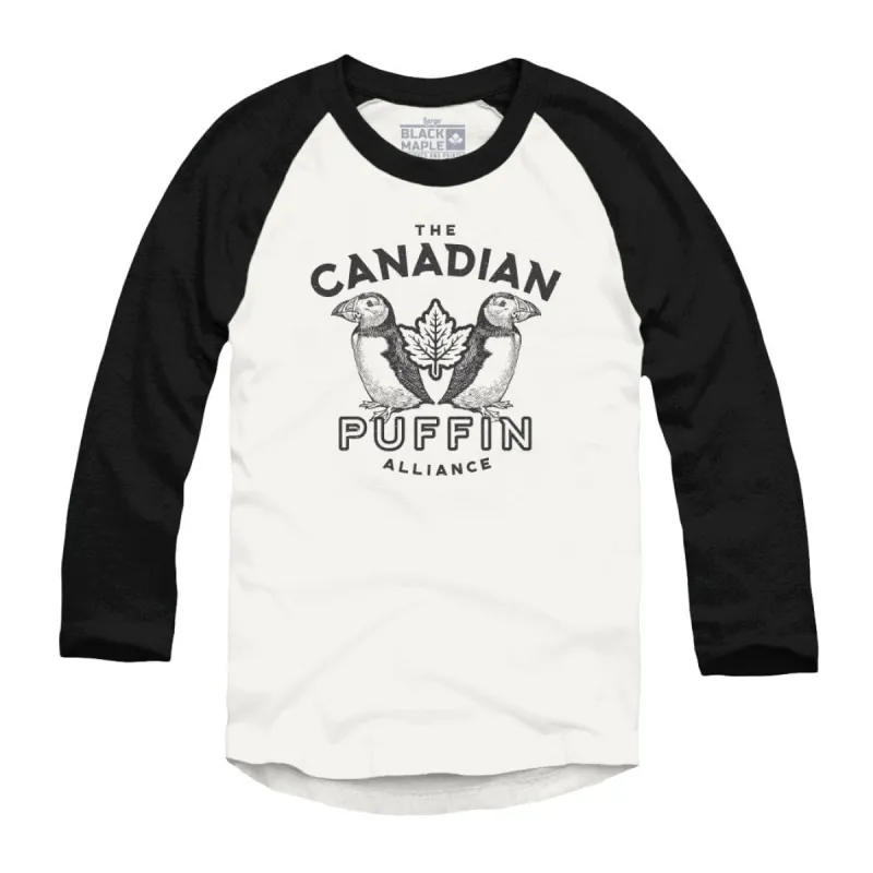 Canadian Puffin Alliance Raglan Baseball Shirt sold by Black Maple Trading