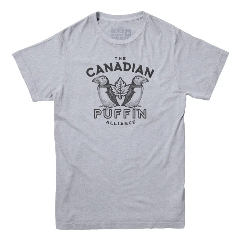 Canadian Puffin Alliance T-shirt sold by Black Maple Trading