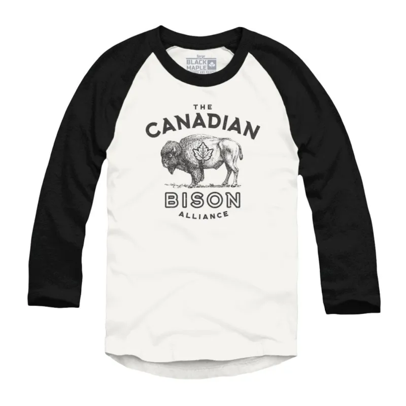 Canadian Bison Alliance Raglan Baseball Shirt sold by Black Maple Trading