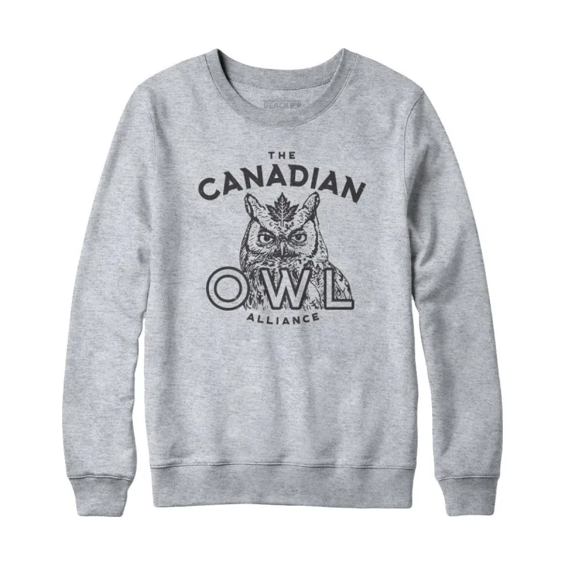 Canadian Owl Alliance Sweatshirt and Hoodie sold by Black Maple Trading
