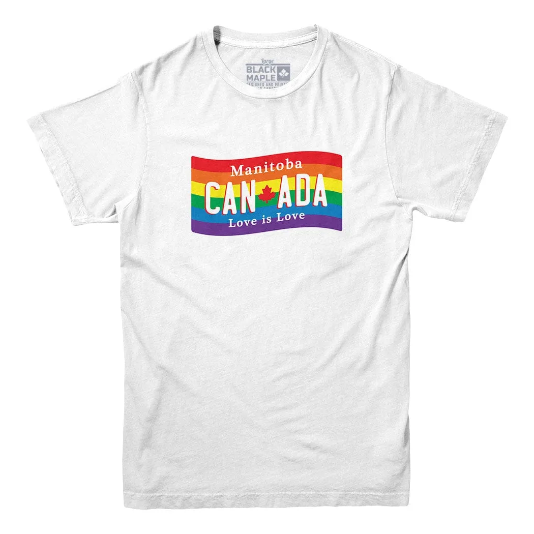 Manitoba Love is Love T-shirt sold by Black Maple Trading