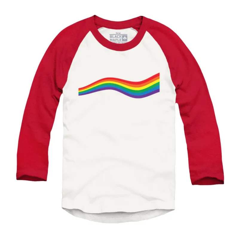 Rainbow Wave Pride Flag Baseball Shirt sold by Black Maple Trading