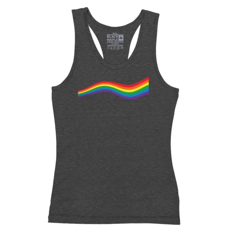 Rainbow Wave Pride Flag Tanktop sold by Black Maple Trading