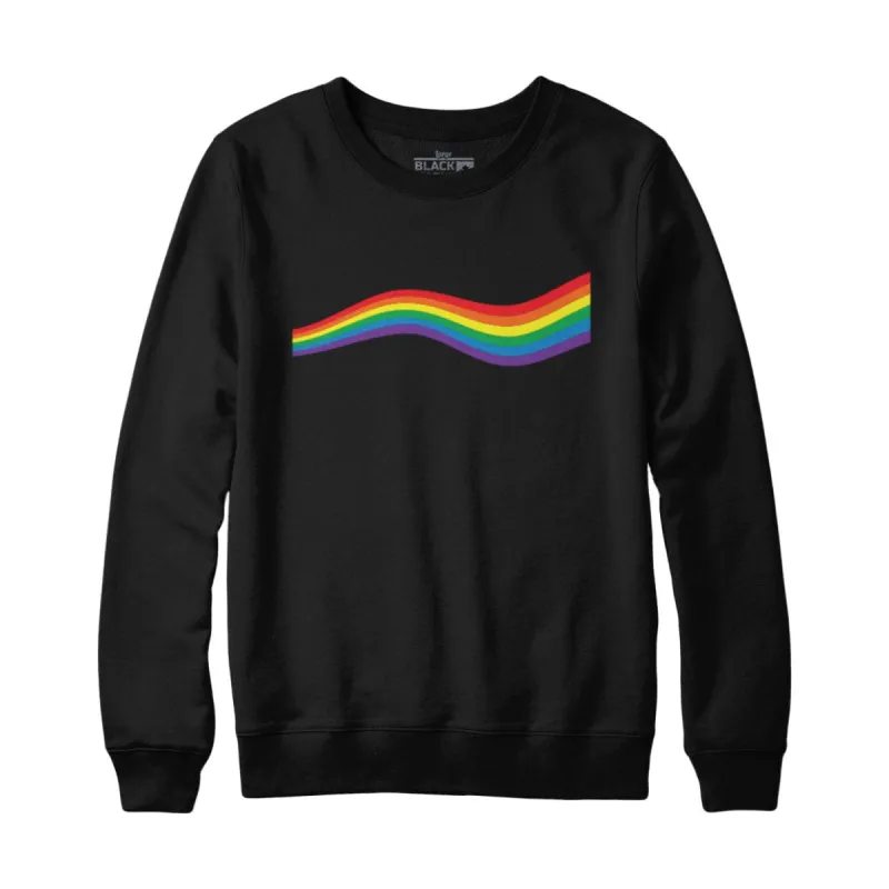 Rainbow Wave Pride Flag Sweatshirt Hoodie sold by Black Maple Trading