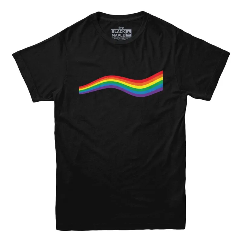 Rainbow Wave Pride Flag T-shirt sold by Black Maple Trading
