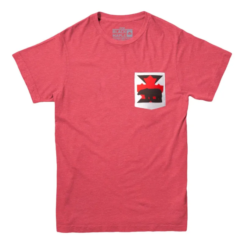 Patchwork Bear Pocket T-Shirt sold by Black Maple Trading