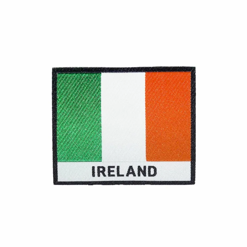 Ireland Flag Black Frame Iron On Patch sold by Black Maple Trading