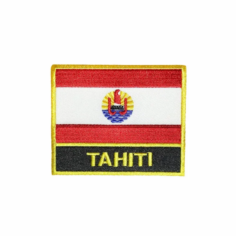 Tahiti Flag Iron On Patch sold by Black Maple Trading