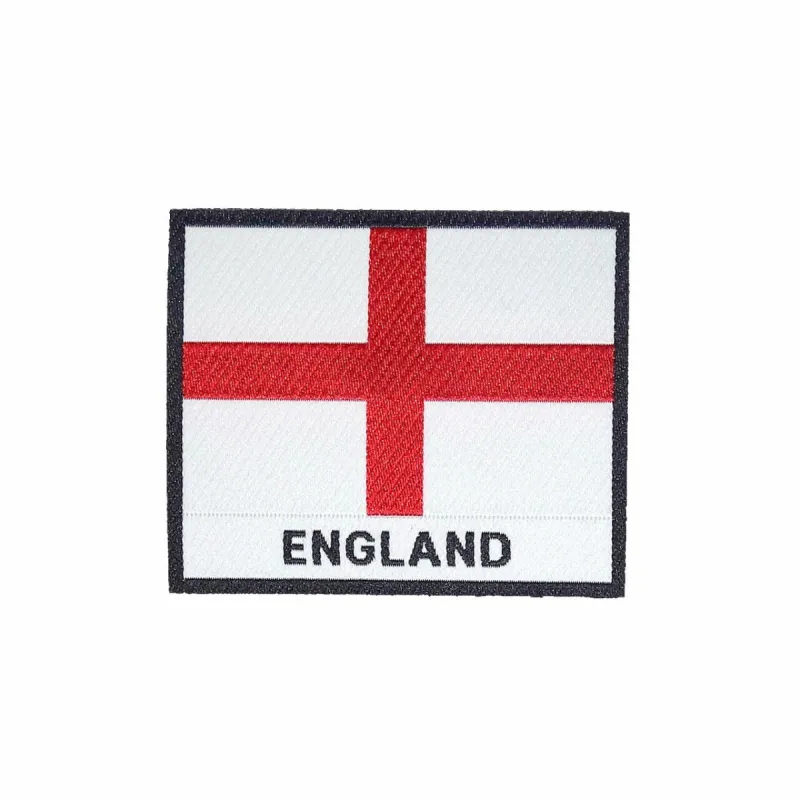 England Flag Black Frame Iron On Patch sold by Black Maple Trading
