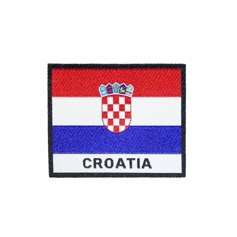 Croatia Flag Black Frame Iron On Patch sold by Black Maple Trading