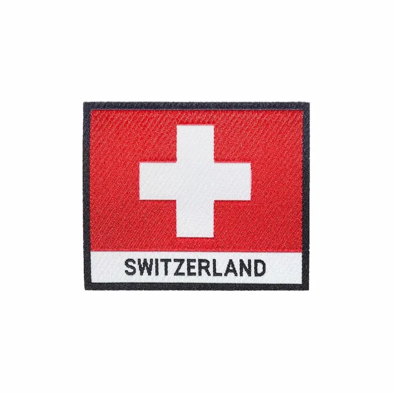 Switzerland Flag Iron On Patch sold by Black Maple Trading