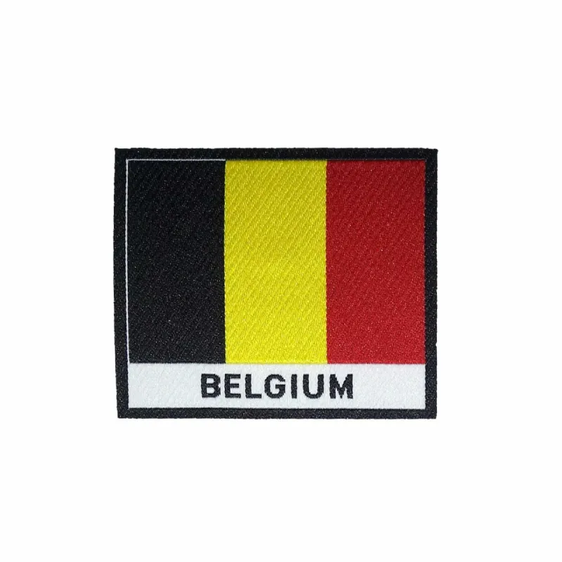 Belgium Flag Iron On Patch sold by Black Maple Trading