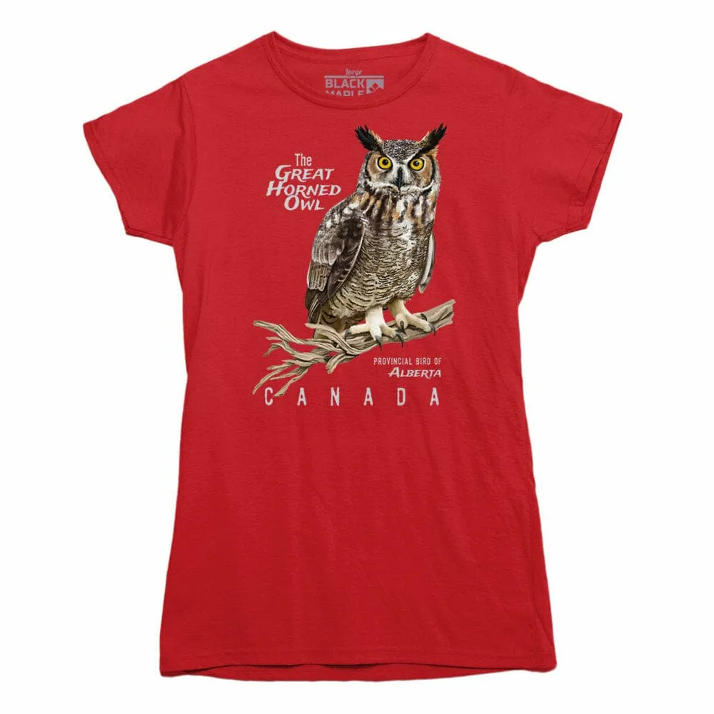 Alberta Great Horned Owl Provincial Bird T-shirt sold by Black Maple Trading product image thumbnail 2