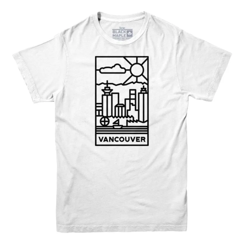 Vancouver Stained Glass Dark Logo T-shirt sold by Black Maple Trading