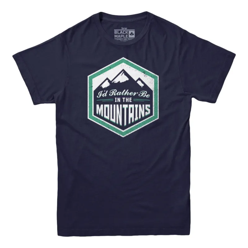 I'd Rather Be In The Mountains T-shirt sold by Black Maple Trading