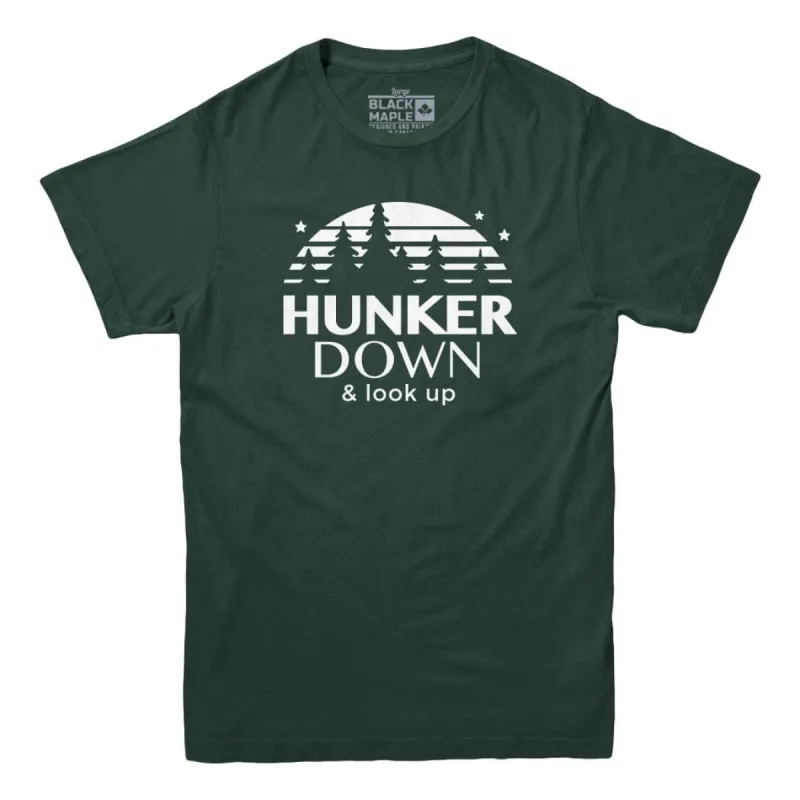 Hunker Down and Look Up T-shirt sold by Black Maple Trading