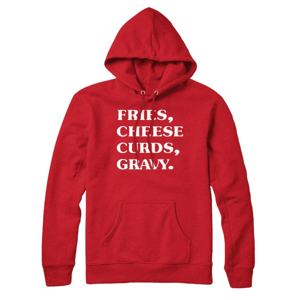 Fries Cheese Curds Gravy Sweatshirt Hoodie sold by Black Maple Trading