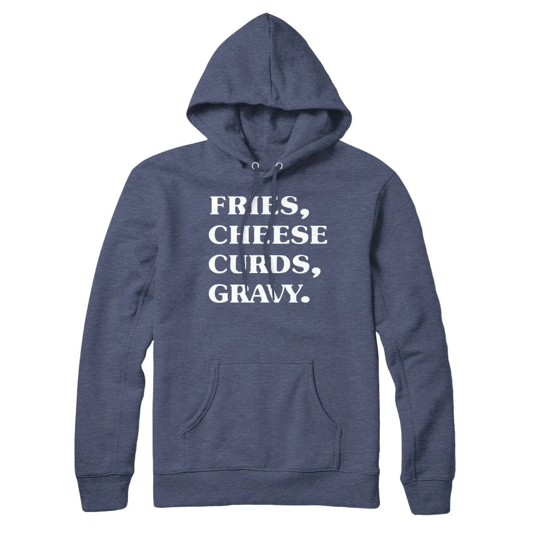 Fries Cheese Curds Gravy Sweatshirt Hoodie sold by Black Maple Trading product image thumbnail 3