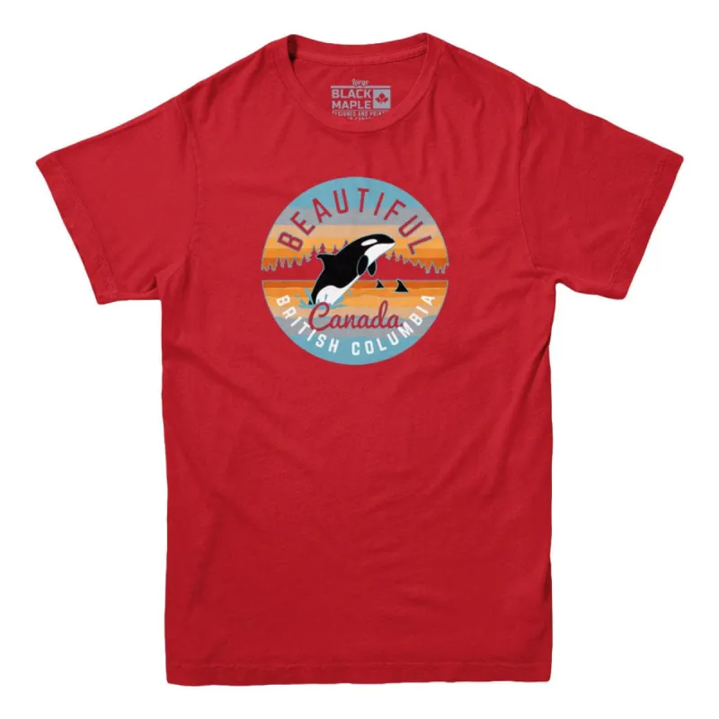 Beautiful British Columbia BC Whale T-shirt sold by Black Maple Trading