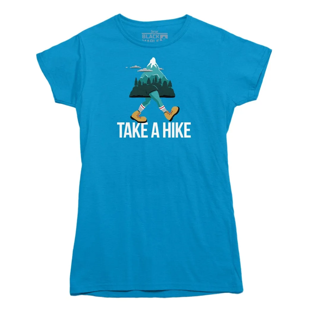 Take A Hike Walking Mountain T-shirt sold by Black Maple Trading product image thumbnail 4
