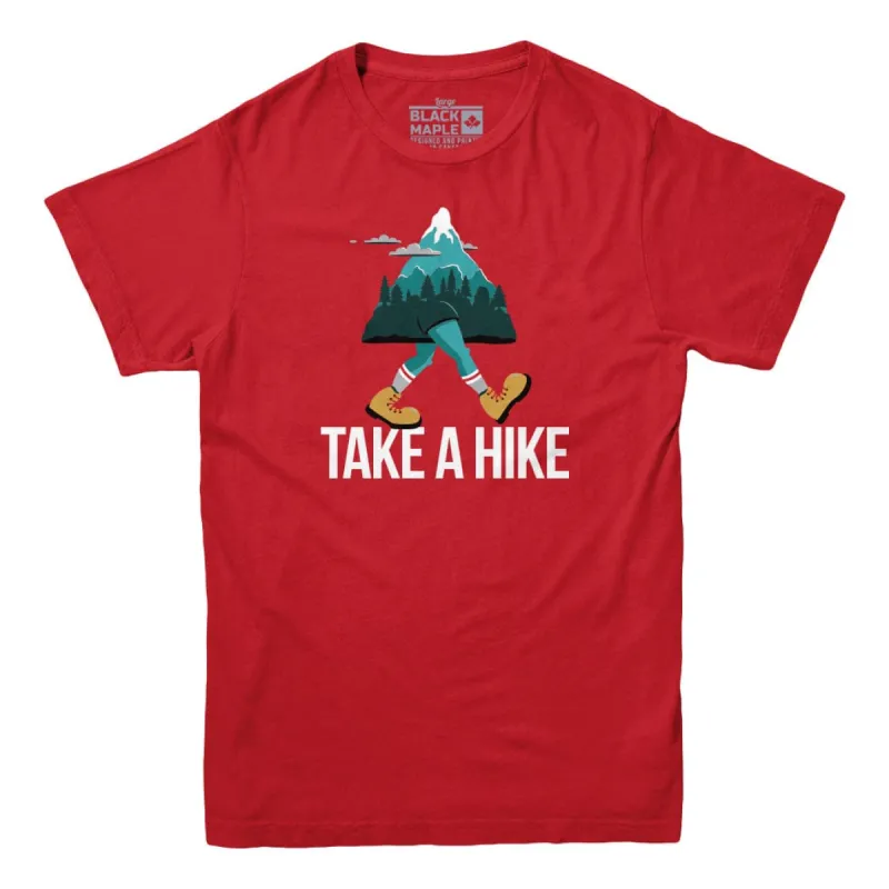 Take A Hike Walking Mountain T-shirt sold by Black Maple Trading